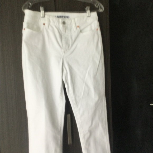 Lands End Women’s Mid Rise Straight Leg White Jeans - Picture 4 of 4